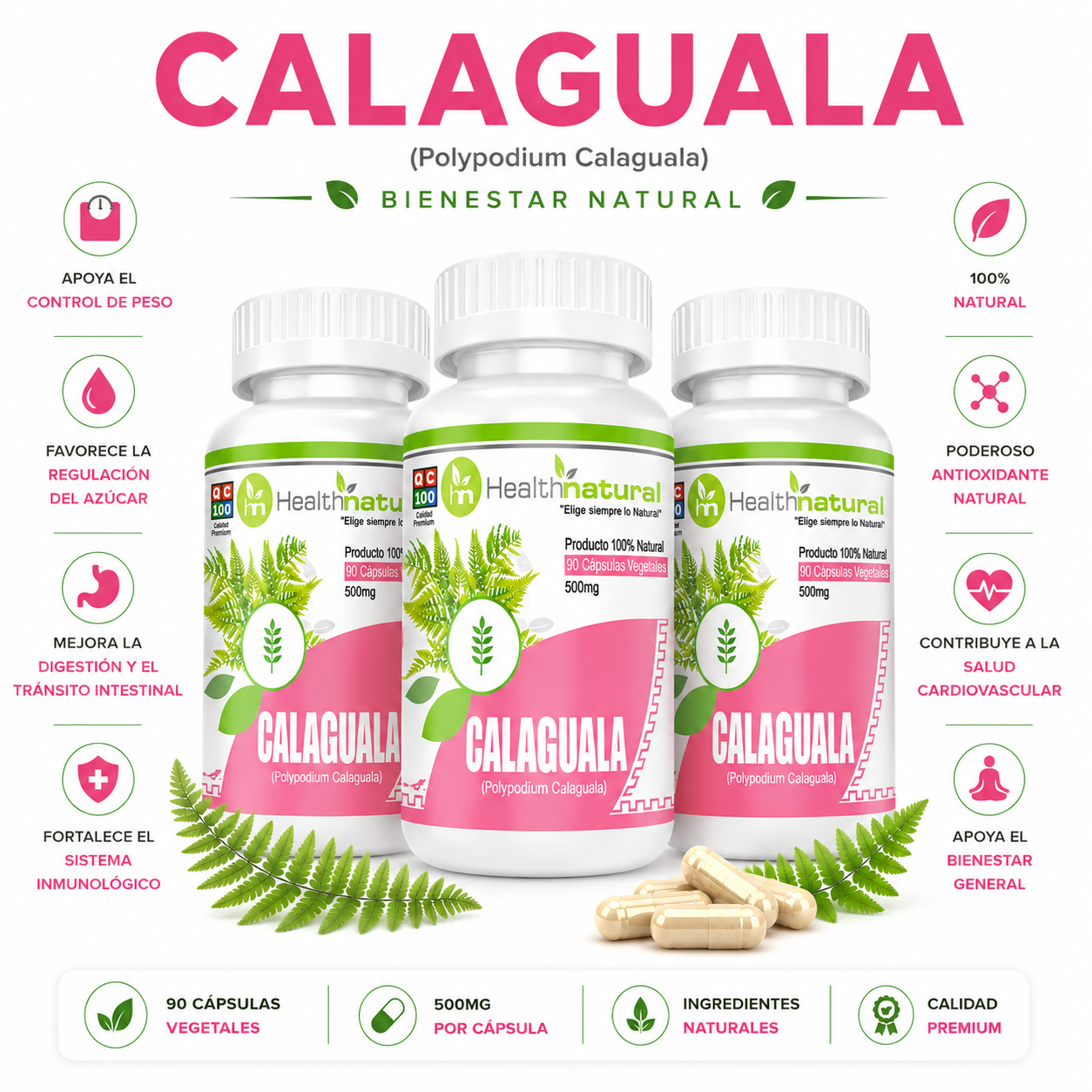 PACK 3 CALAGUALA HEALTHNATURAL 1500MG - 1