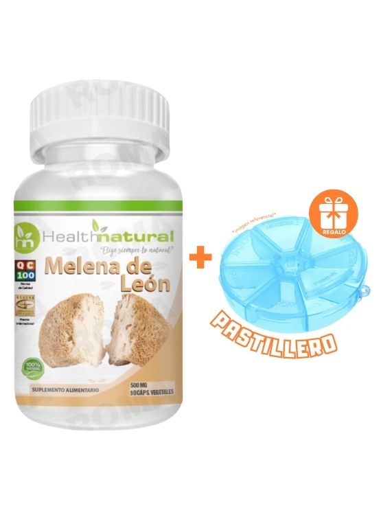 MELENA DE LEÓN HEALTHNATURAL 500MG + REGALO PASTILLERO - 1