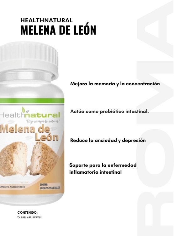 MELENA DE LEÓN HEALTHNATURAL 500MG + REGALO PASTILLERO - 2