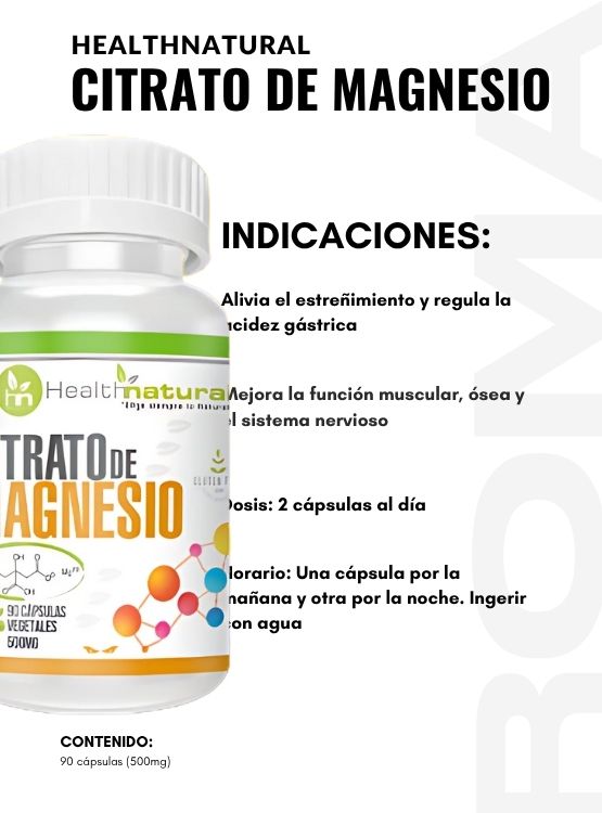 PACK 2 CITRATO DE MAGNESIO HEALTHNATURAL 1000MG - 3