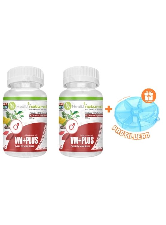 PACK 2 VM+(VIRILITY MAN PLUS) 1000MG + REGALO PASTILLERO - 1