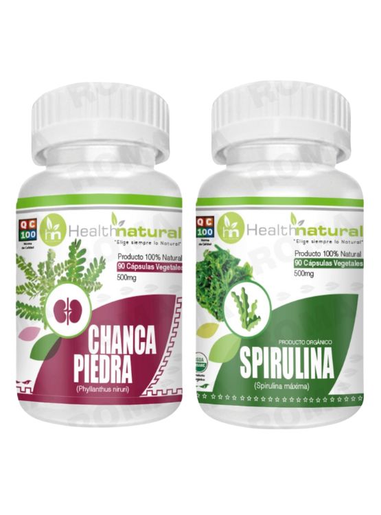 CHANCA PIEDRA HEALTHNATURAL 500MG + SPIRULINA HEALTHNATURAL 500MG - 1