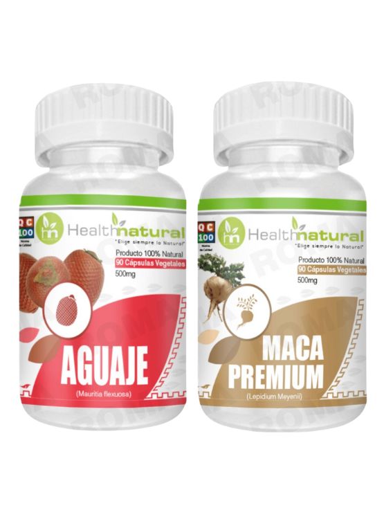 AGUAJE HEALTHNATURAL 500MG + MACA PREMIUM HEALTHNATURAL 500MG - 1