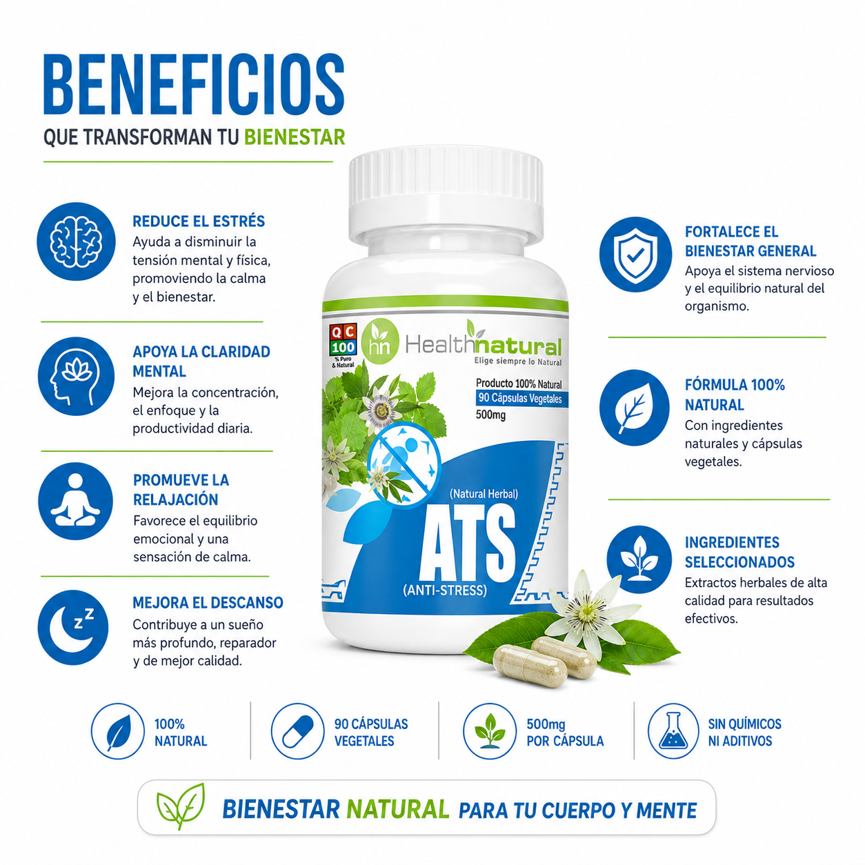 ANTI-STRES  (ATS) HEALTHNATURAL 500MG - 2