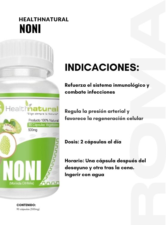 NONI HEALTHNATURAL 500MG + REGALO PASTILLERO - 3