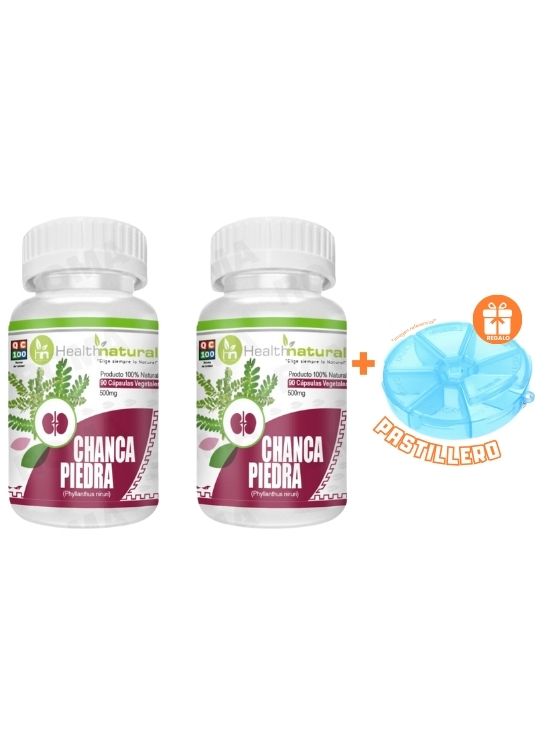 PACK 2 CHANCA PIEDRA HEALTHNATURAL 1000MG + REGALO PASTILLERO - 1
