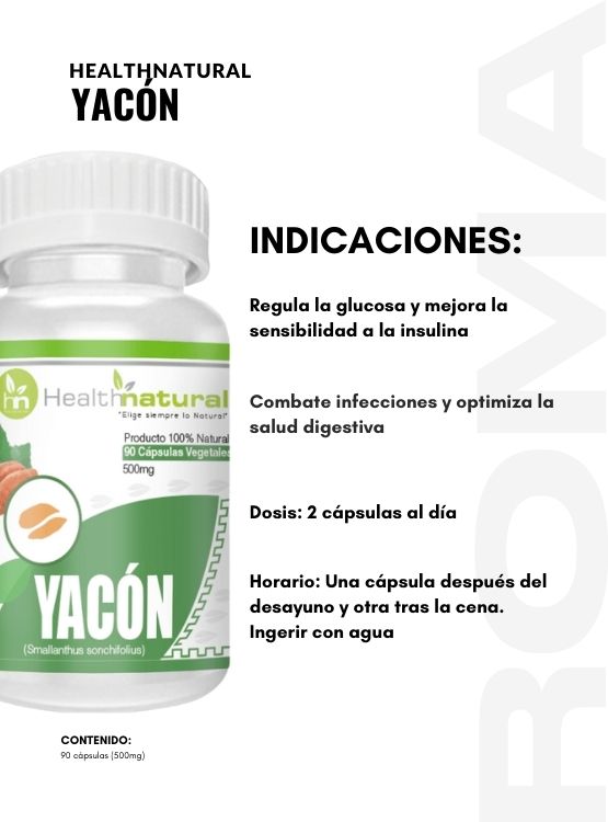 YACÓN HEALTHNATURAL 500MG + REGALO PASTILLERO - 3