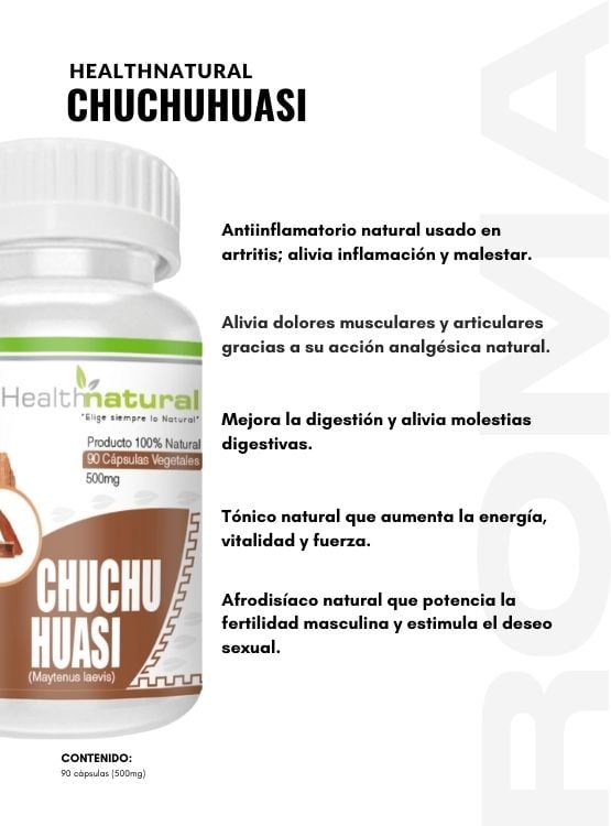 CHUCHUHUASI HEALTHNATURAL 500MG + REGALO PASTILLERO - 2
