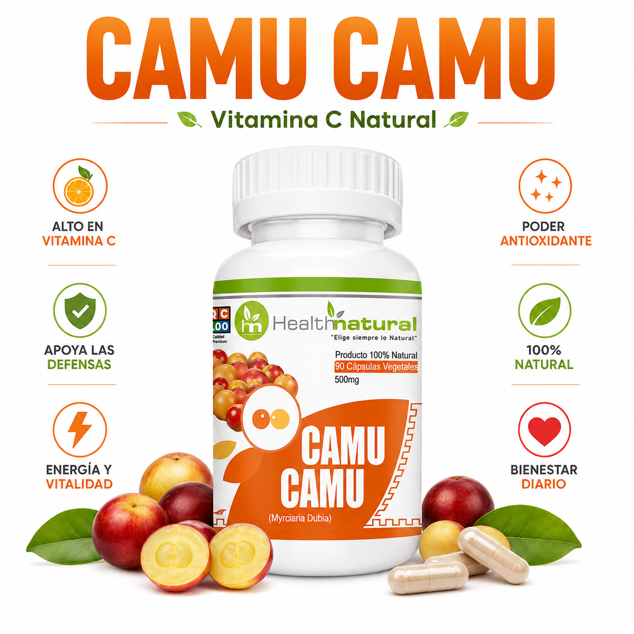 CAMU CAMU HEALTHNATURAL 500MG - 1