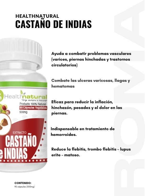 CASTAÑO DE INDIAS HEALTHNATURAL 500MG + REGALO PASTILLERO - 2