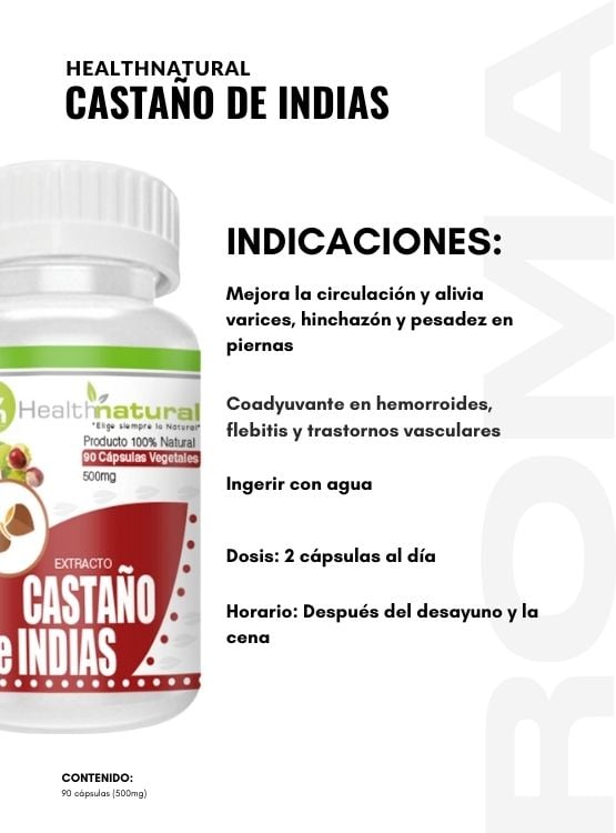 CASTAÑO DE INDIAS HEALTHNATURAL 500MG + REGALO PASTILLERO - 3