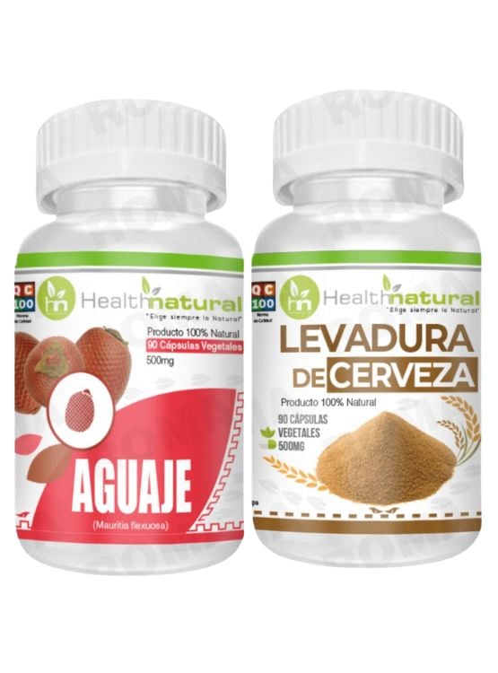 AGUAJE HEALTHNATURAL 500MG + LEVADURA DE CERVEZA HEALTHNATURAL 500MG - 1