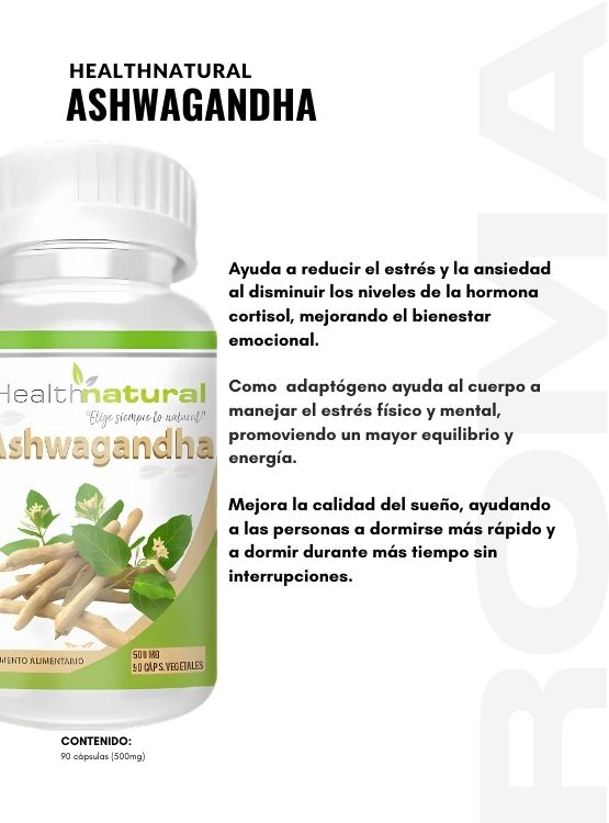 ASHWAGANDHA HEALTHNATURAL 500MG + REGALO PASTILLERO - 2