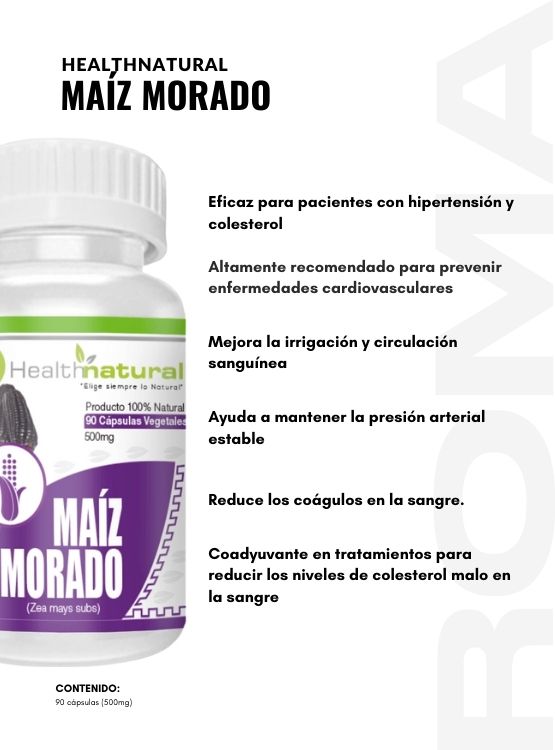 PACK 2 MAIZ MORADO HEALTHNATURAL 1000MG + REGALO PASTILLERO - 2