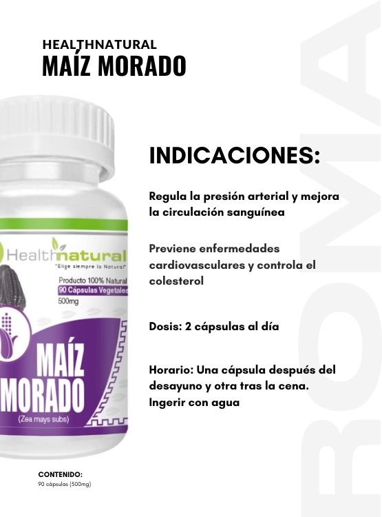 PACK 2 MAIZ MORADO HEALTHNATURAL 1000MG + REGALO PASTILLERO - 3