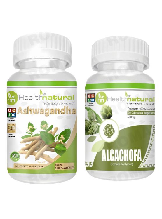 ASHWAGANDHA HEALTHNATURAL 500MG + ALCACHOFA HEALTHNATURAL 500MG - 1