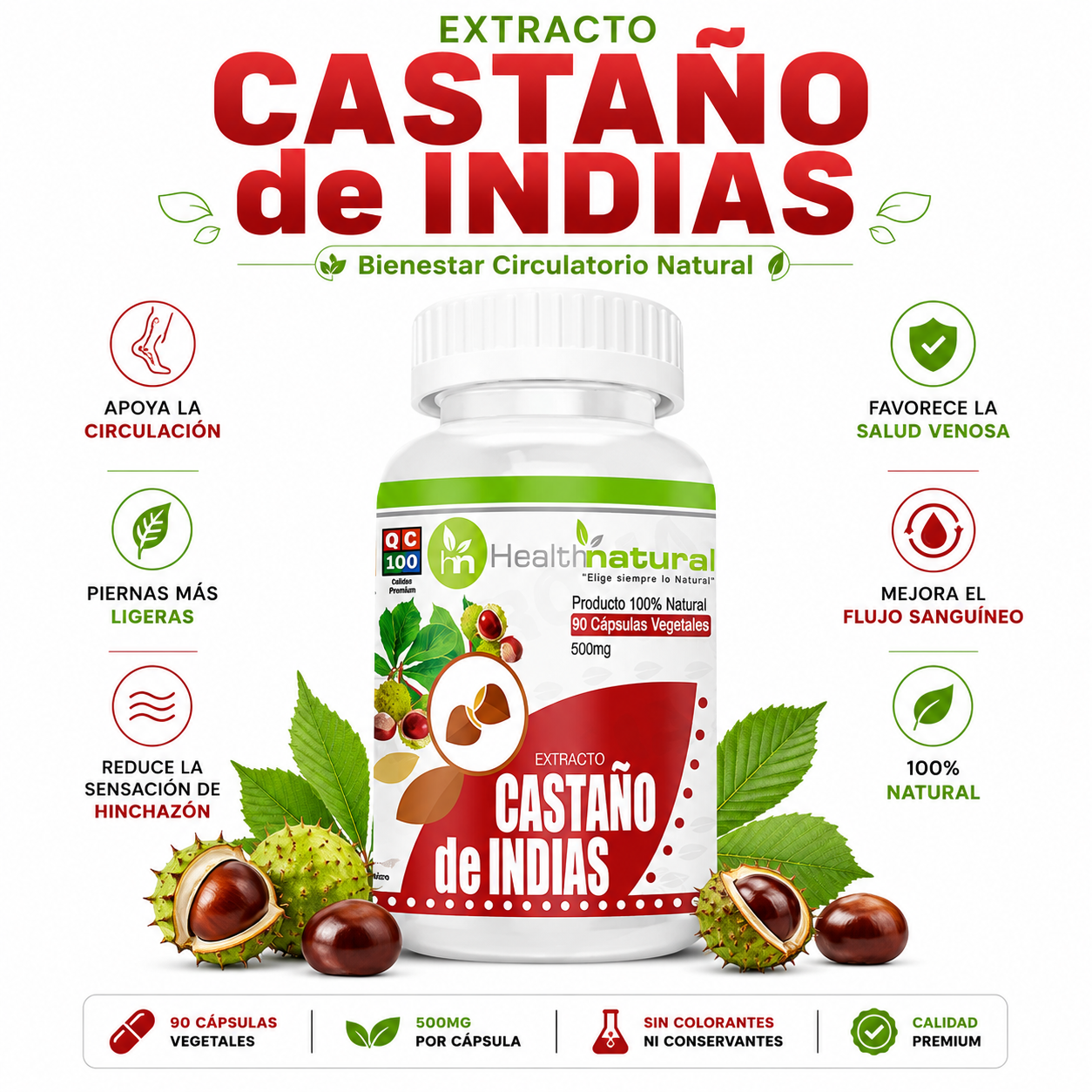 CASTAÑO DE INDIAS HEALTHNATURAL 500MG - 1