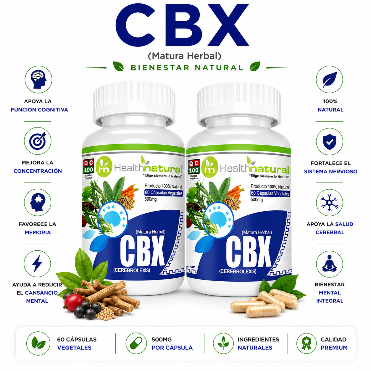 PACK 2 CEREBROLEXS (CBX) HEALTHNATURAL 1000MG - 1