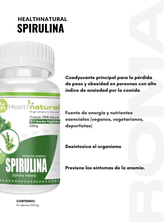 PACK 2 SPIRULINA HEALTHNATURAL 1000MG + REGALO PASTILLERO - 2