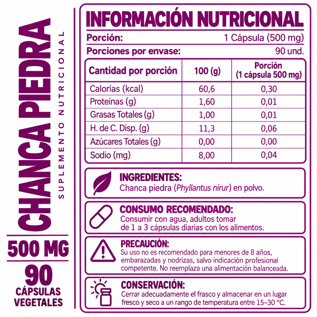 AGUAJE HEALTHNATURAL 500MG + CHANCA PIEDRA HEALTHNATURAL 500MG - 3