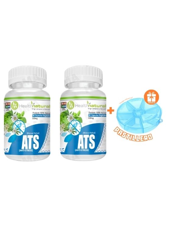 PACK 2 ANTI-STRES (ATS) HEALTHNATURAL 1000MG + REGALO PASTILLERO - 1
