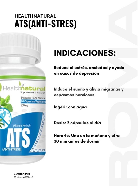 PACK 2 ANTI-STRES (ATS) HEALTHNATURAL 1000MG + REGALO PASTILLERO - 3
