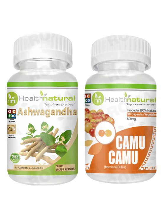 ASHWAGANDHA HEALTHNATURAL 500MG + CAMU CAMU HEALTHNATURAL 500MG - 1