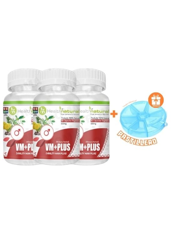 PACK 3 VM+(VIRILITY MAN PLUS) 1500MG + REGALO PASTILLERO - 1