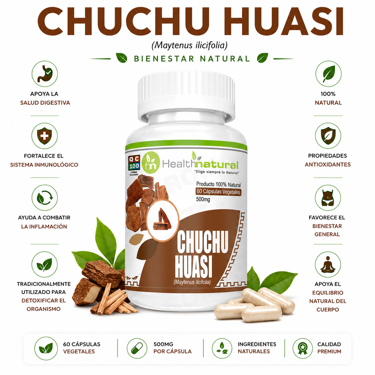 CHUCHUHUASI HEALTHNATURAL 500MG - 1