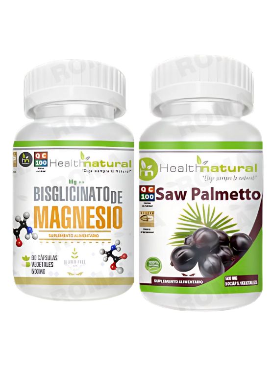 BISGLICINATO DE MAGNESIO HEALTHNATURAL + SAW PALMETTO HEALTHNATURAL - 1