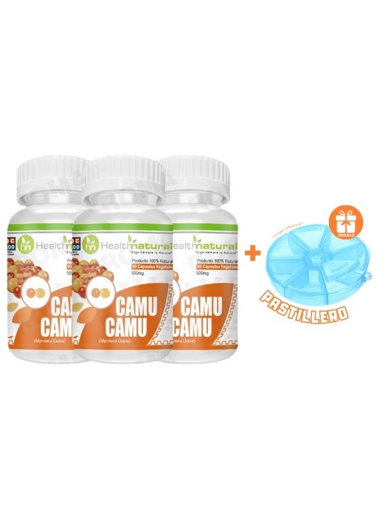 PACK 3 CAMU CAMU HEALTHNATURAL 1500MG + REGALO PASTILLERO - 1