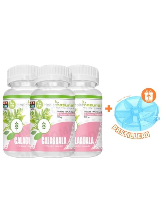 PACK 3 CALAGUALA HEALTHNATURAL 1500MG + REGALO PASTILLERO - 1