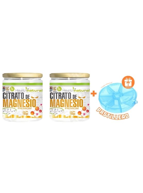 PACK 2 CITRATO DE MAGNESIO PREMIUM HEALTHNATURAL 360GR + REGALO - 1