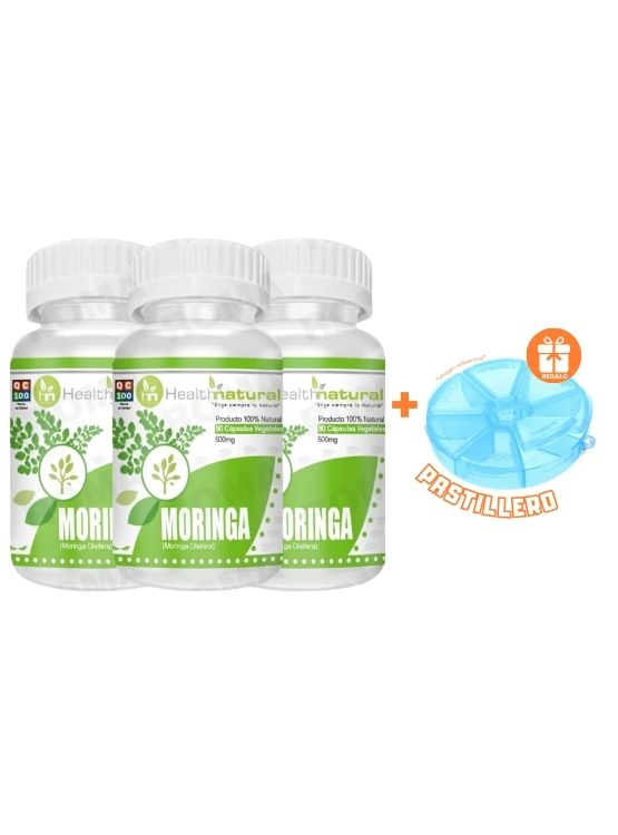 PACK 3 MORINGA HEALTHNATURAL 1500MG + REGALO PASTILLERO - 1