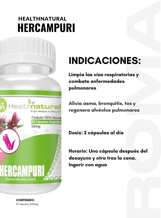 HERCAMPURI HEALTHNATURAL 500MG + REGALO PASTILLERO - 3