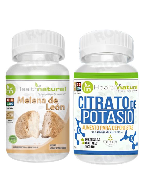 MELENA DE LEÓN HEALTHNATURAL + CITRATO DE POTASIO HEALTHNATURAL 1000MG - 1