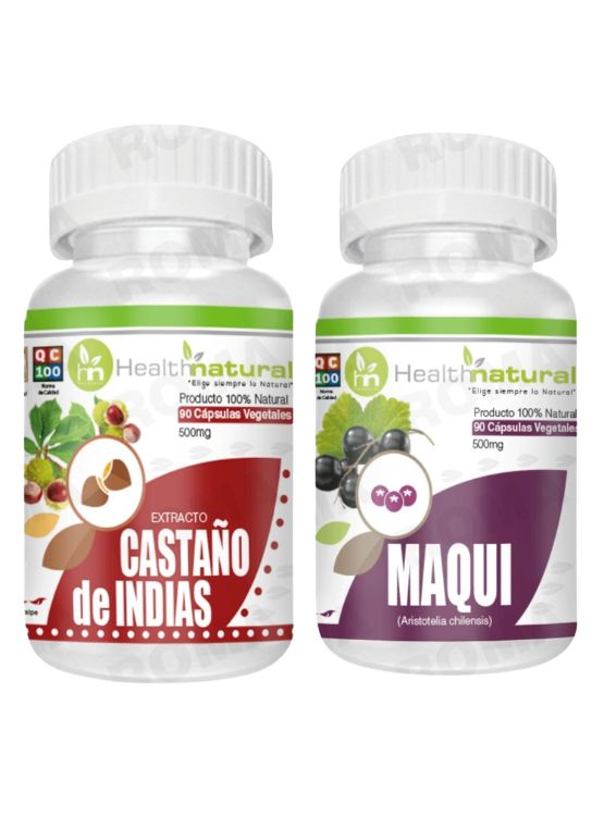 CASTAÑO DE INDIAS HEALTHNATURAL 500MG + MAQUI HEALTHNATURAL 500MG - 1