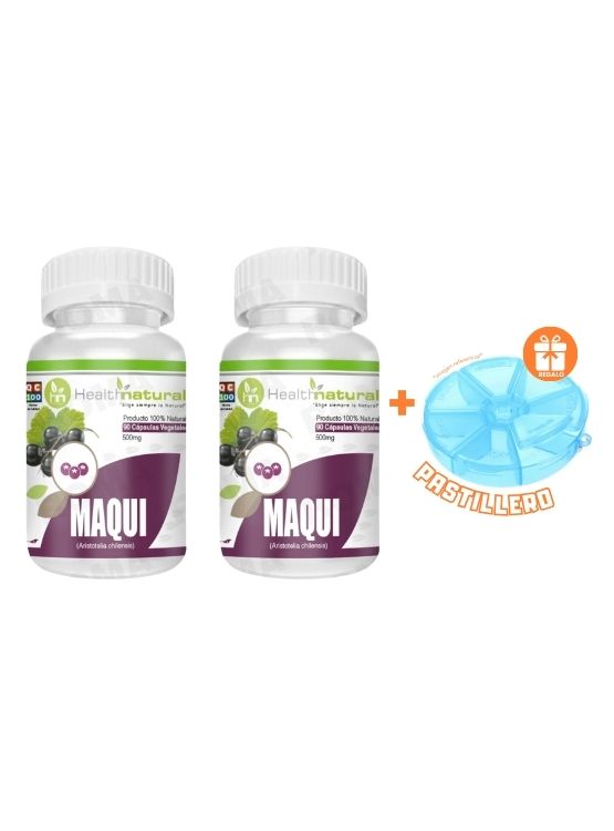 PACK 2 MAQUI HEALTHNATURAL 1000MG + REGALO PASTILLERO - 1