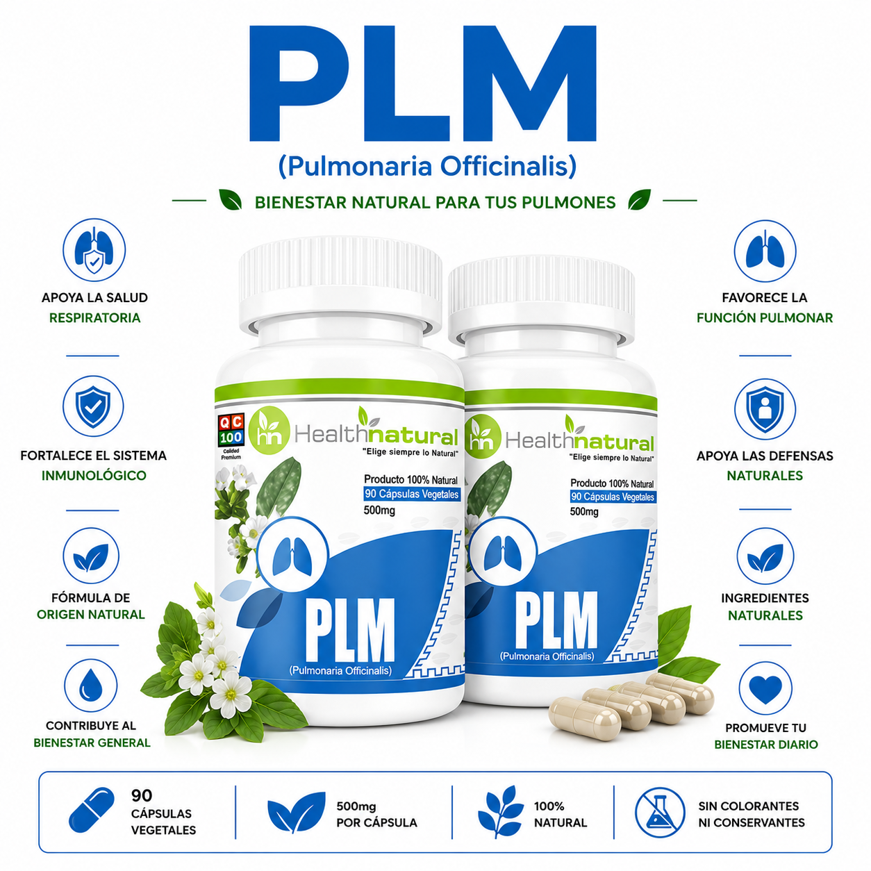 PACK 2 PLM(PULMONARIA) HEALTHNATURAL 1000MG - 1