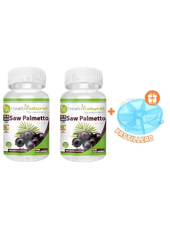 PACK 2 SAW PALMETTO HEALTHNATURAL 1000MG + REGALO PASTILLERO - 1