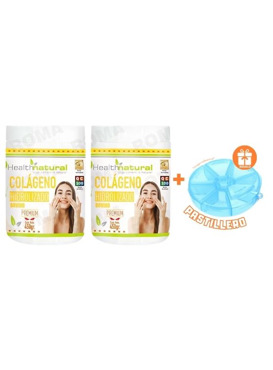 PACK 2 COLÁGENO HIDROLIZADO PREMIUM HEALTHNATURAL 900MG + REGALO - 1