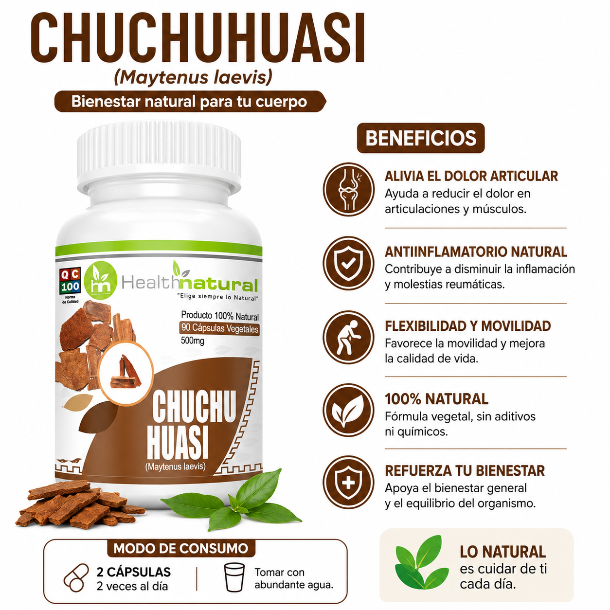 AGUAJE HEALTHNATURAL 500MG + CHUCHUHUASI HEALTHNATURAL 500MG - 3