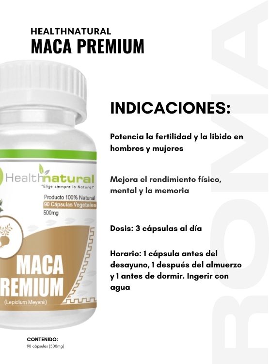 MACA PREMIUM HEALTHNATURAL 500MG + REGALO PASTILLERO - 3