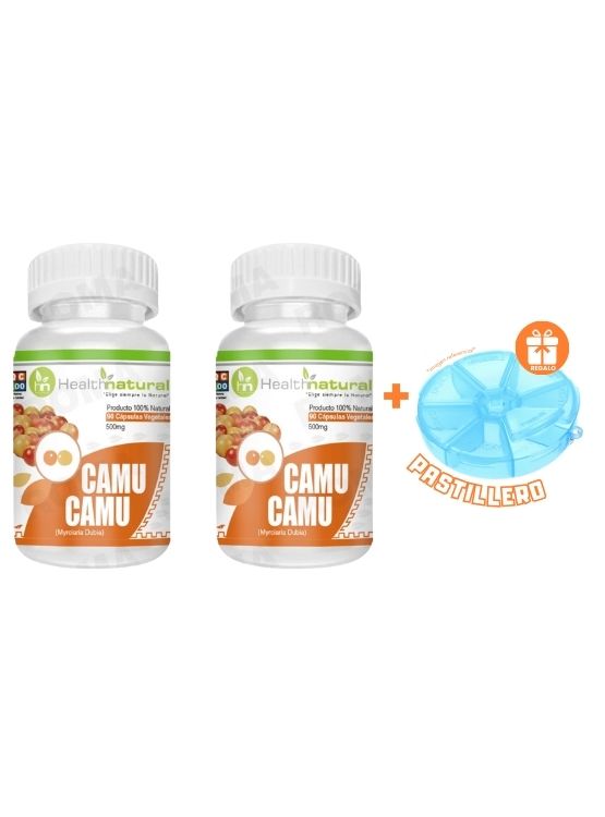 PACK 2 CAMU CAMU HEALTHNATURAL 1000MG + REGALO PASTILLERO - 1