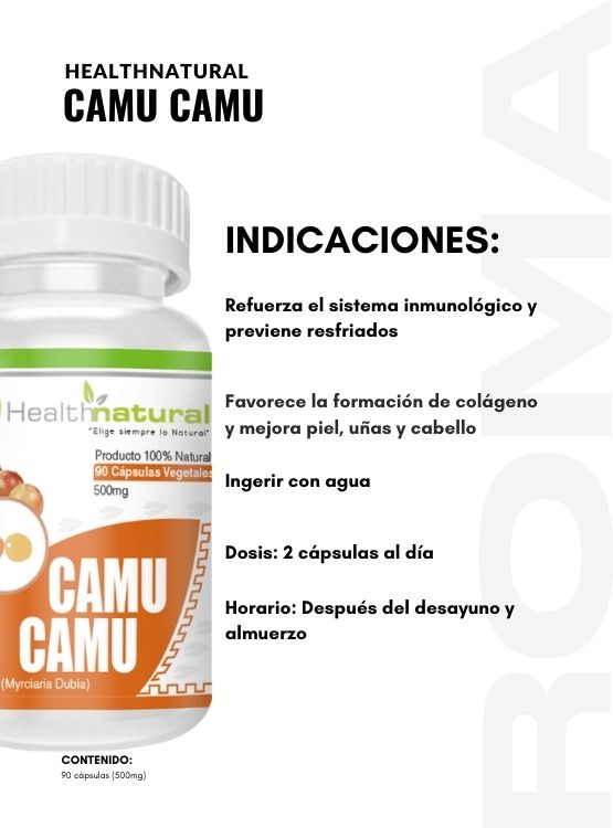 PACK 2 CAMU CAMU HEALTHNATURAL 1000MG + REGALO PASTILLERO - 3