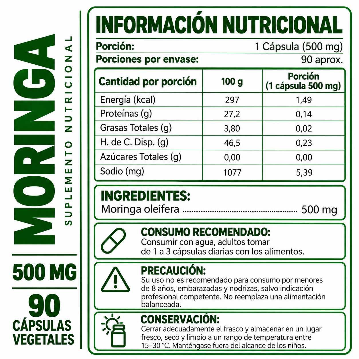 ASHWAGANDHA HEALTHNATURAL 500MG + MORINGA HEALTHNATURAL 500MG - 3