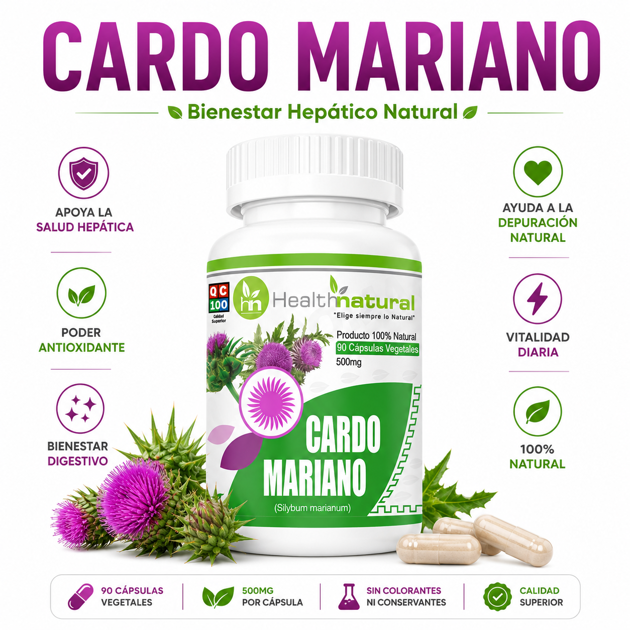 CARDO MARIANO HEALTHNATURAL 500MG - 1