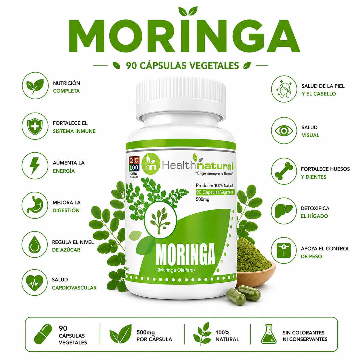 MORINGA HEALTHNATURAL 500MG - 1