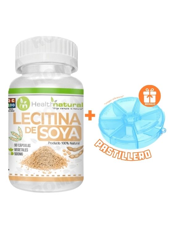 LECITINA DE SOYA HEALTHNATURAL 500MG + REGALO PASTILLERO - 1