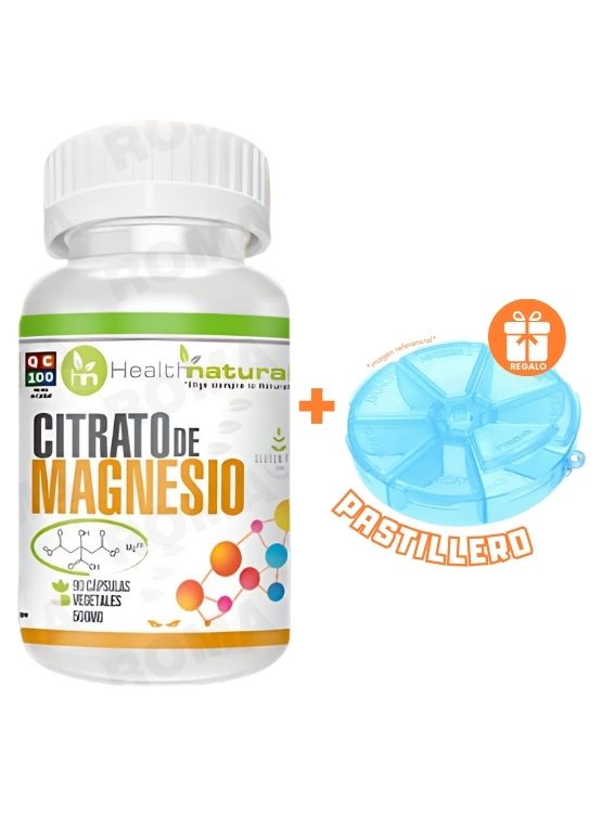 CITRATO DE MAGNESIO HEALTHNATURAL 500MG + REGALO PASTILLERO - 1